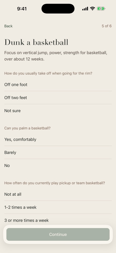 Goal questions for dunking a basketball
